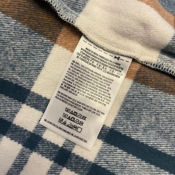Vans Eliza Cream & Teal Flannel Shacket - Picture 5 of 8